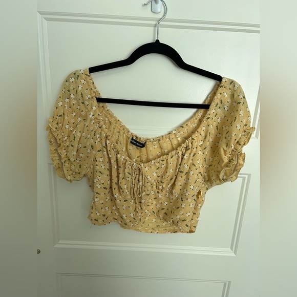Subdae Muse yellow floral crop top - Picture 1 of 2
